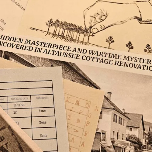 Shadows in the Gallery — newspaper articles, telegram and coded note