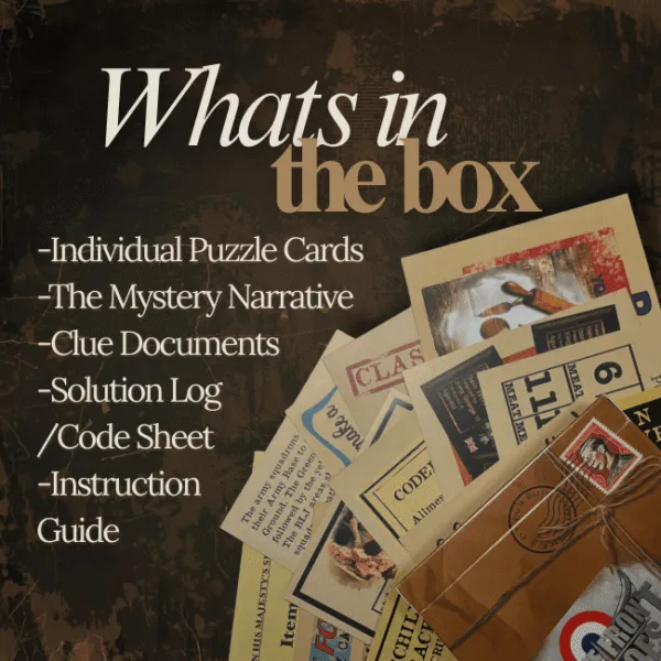 Homefront Heroes puzzle box contents laid out