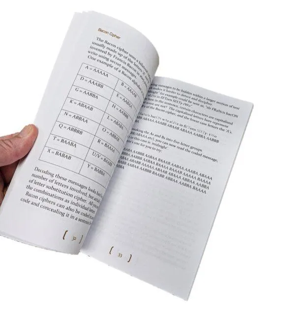 Inside the Pocket Guide to Cipher Solving — example page